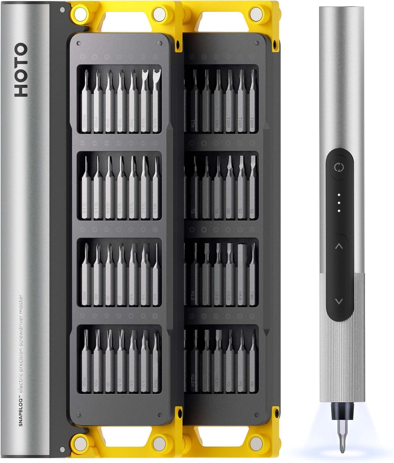 

HOTO Серия SNAPBLOQ Прецизионная отвертка 56 винтов Электрическая отвертка Легкая и Идеально подходит для DIY и подарков для мужчин и (Электрический Мастер) Биты,