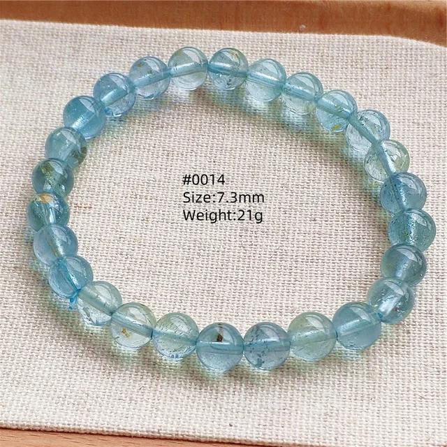 Natürlicher Blauer Topas Klare Runde Perlen Trendiges Unisex Armband Schmuck Party Geschenk 7mm 8mm AAAAAA