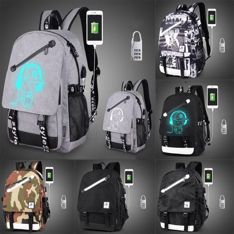 Theft Fashion Anti Backpack School Unisex Travel Bag Usb Charging Rucksack Port