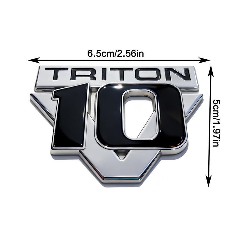 1X 3D Metal Car Styling V10 Triton Displacement Logo Fender Trunk Rear Decal Emblem Badge Sticker