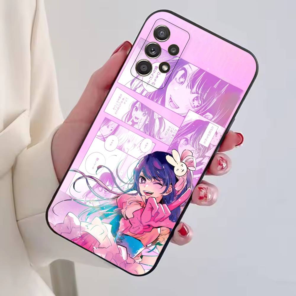 O-Oshi No Ko Anime Ai Hoshino Phone Case Black Silicone Soft For Samsung S25,S24,S21,S22,S23,S30,Ultra,S20,Plus,Fe,Lite