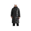 Li Ning Solid Color Hooded Zipper Logo Print Mid-Length Thick Down Jacket Men Outerwear Black AYMS197-1