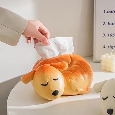 Adorable Ceramic Dog-Shaped Tissue Box Holder Cute Puppy Design for Home Decor, Perfect for Bathroom,Living Room,Dining Table Coffee Table Centerpiece