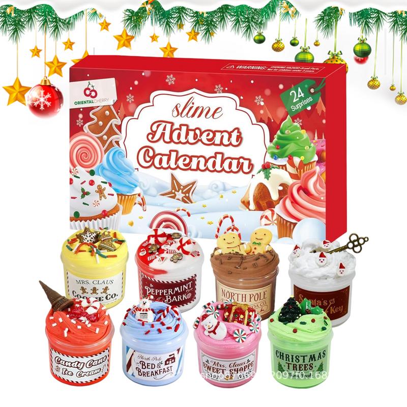 Christmas Slime Countdown Calendar Kids Toys Christmas Countdown 2025 Toy Advent Calendars Festive Toy Countdown Calendar Box 24