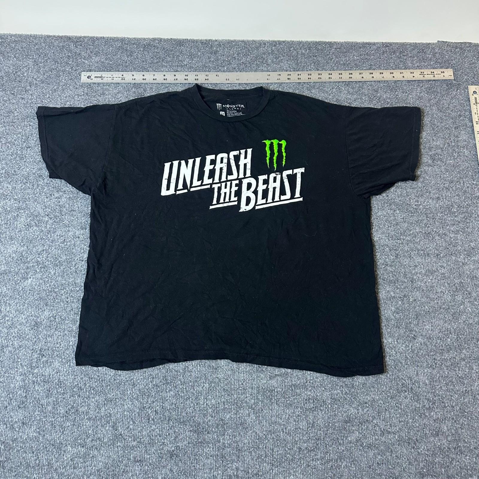 Monster Energy T Shirt Mens Size 2X Black Unleash The Beast Graphic Cotton Tee M
