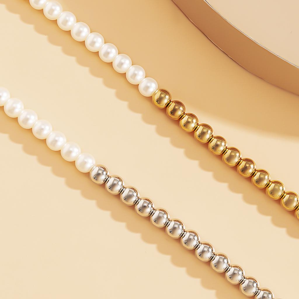 Kurze Imitation Perlenkette Choker Halskette für Damen Trendige Splicing Perlen Halsketten 2026 Modeschmuck Kragen Mädchen
