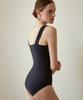 Habeumong Scoop Neck Tone-On-Tone Swimsuit Black