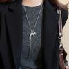 Fashion Simple Pulling Pony Pendant Necklace Versatile Metal Sweater Chain Pendant Necklace Jewelry Accessories Gifts