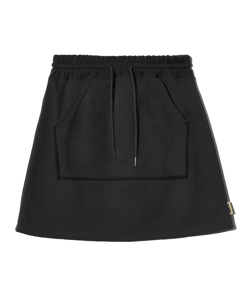 Peace Maker Pocket Sweat Mini Skirt (Charcoal)
