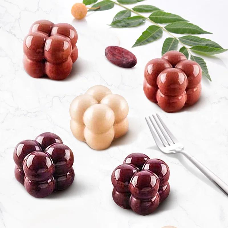 Lumanari cu bule antiaderent Mucegai din silicon 3D Aromaterapie Lumanare din ipsos lucrat manual Coacerea Ciocolata Desert Instrument de turnare pentru tort