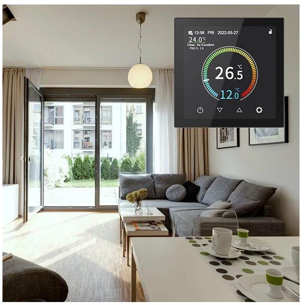 Tuya Smart Life HYT001 Thermostat Customizable UI Icons Color Screen Programmable for Underfloor Heating Systems