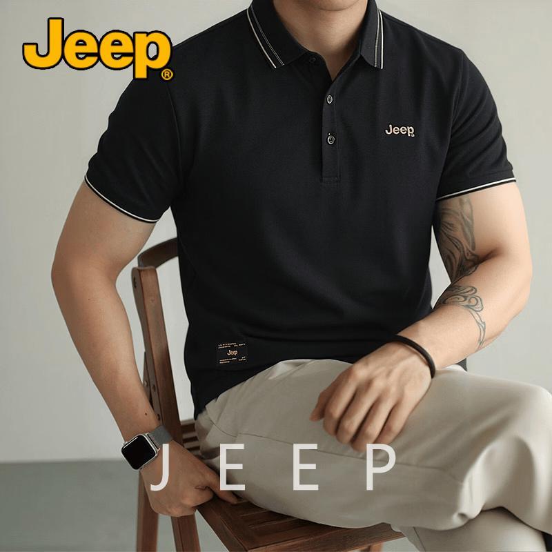 JEEP Men s Mulberry Silk Blend Breathable Short Sleeve Polo Shirt 3XL
