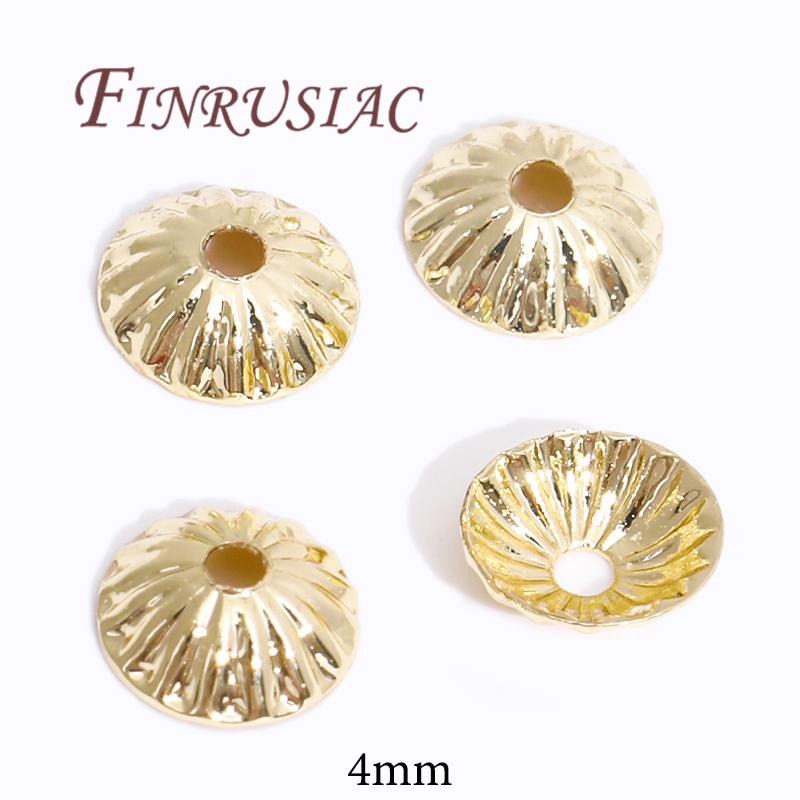 18K/14K Gold Plated Beads Cap For Jewelry Flower Bead Caps Jewelry Making Supplies Spacer Beads DIY Bracelets Accessories