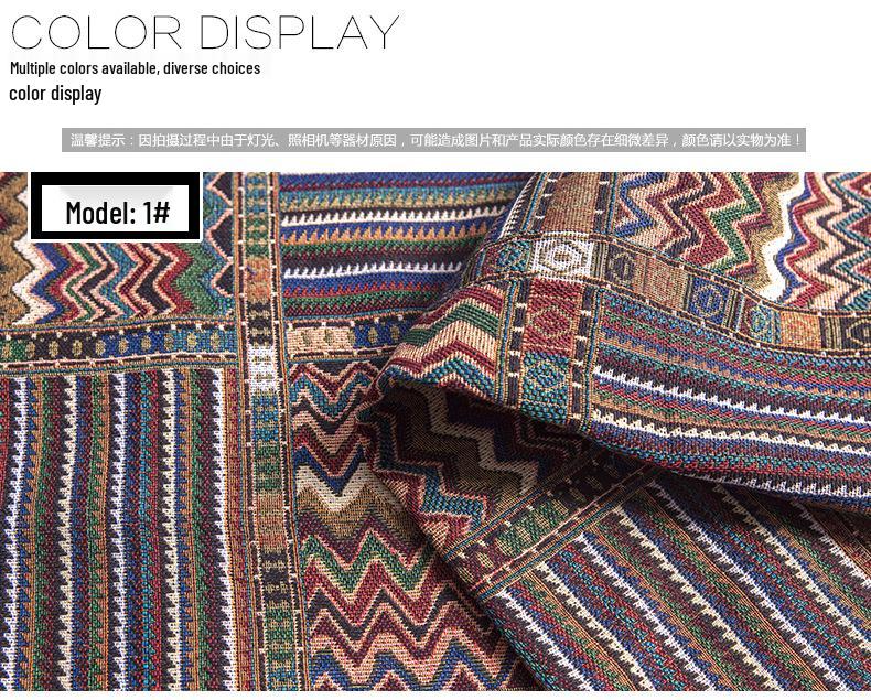 Yunnan Lijiang Ethnic-Style Cotton Linen Tablecloth – Retro Bohemian Decor.