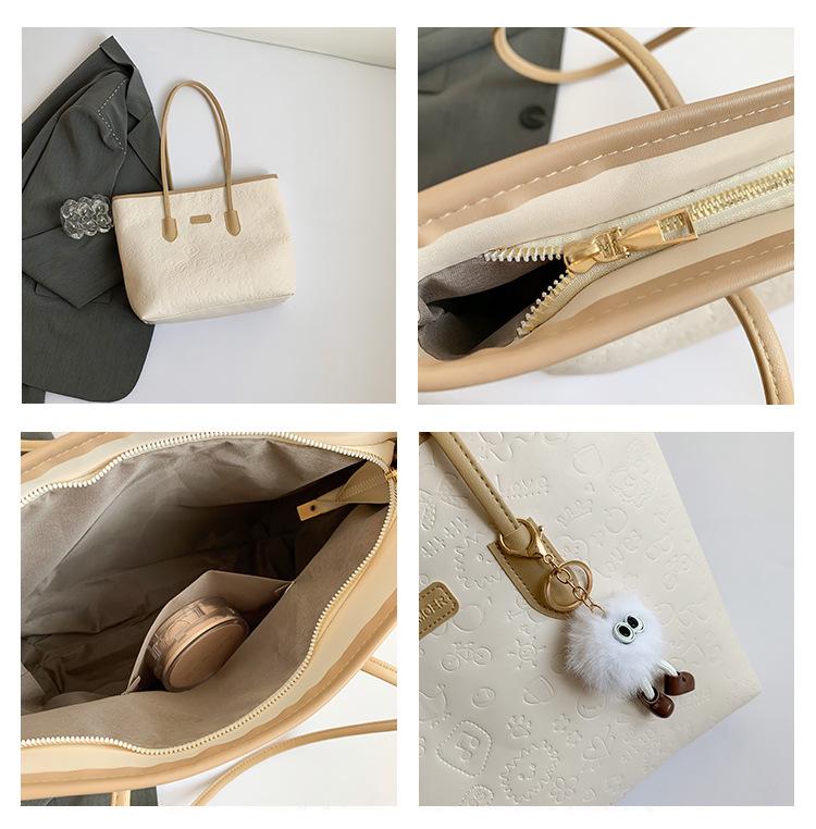 Autumn 2024 Fashionable Embossed Korean Style Shoulder Tote Bag