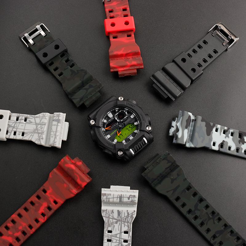 Harzarmband für CASIO G-SHOCK GA-110/100/400/700 GD120GA GW-8900 wasserdichtes Camouflage-Gummi-Uhrenarmband Herren-Uhrenzubehör