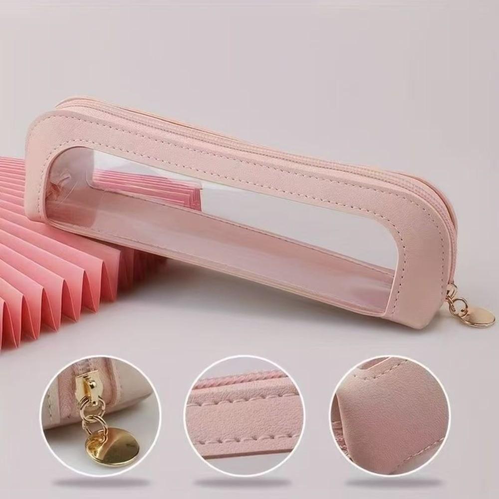 Visible Cosmetic Storage Pouch Waterproof Makeup Organizer Compact Pencil Case School Supplies