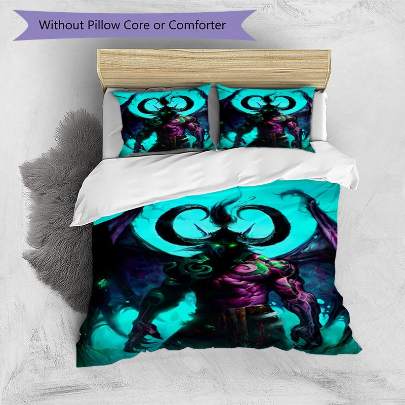 3pcs World of Warcraft Characters2 Pattern Bedding Set Duvet Cover Set Includes Duvet Cover &pillowcases, Perfect All Season Bedroom Decoration & Gift