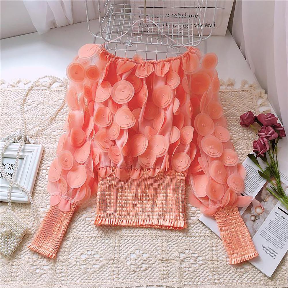 トップス RE.MUSE 3D FLOWER ORGANDY BLOUSE RE.MUSE 3D FLOWER ORGANDY BLOUSE
