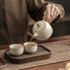 Beige Ru Kiln Teapot Single Pot To Make Tea, Household Light Luxury Ceramic Large-capacity Teapot, High-end New Kung Fu Tea Set