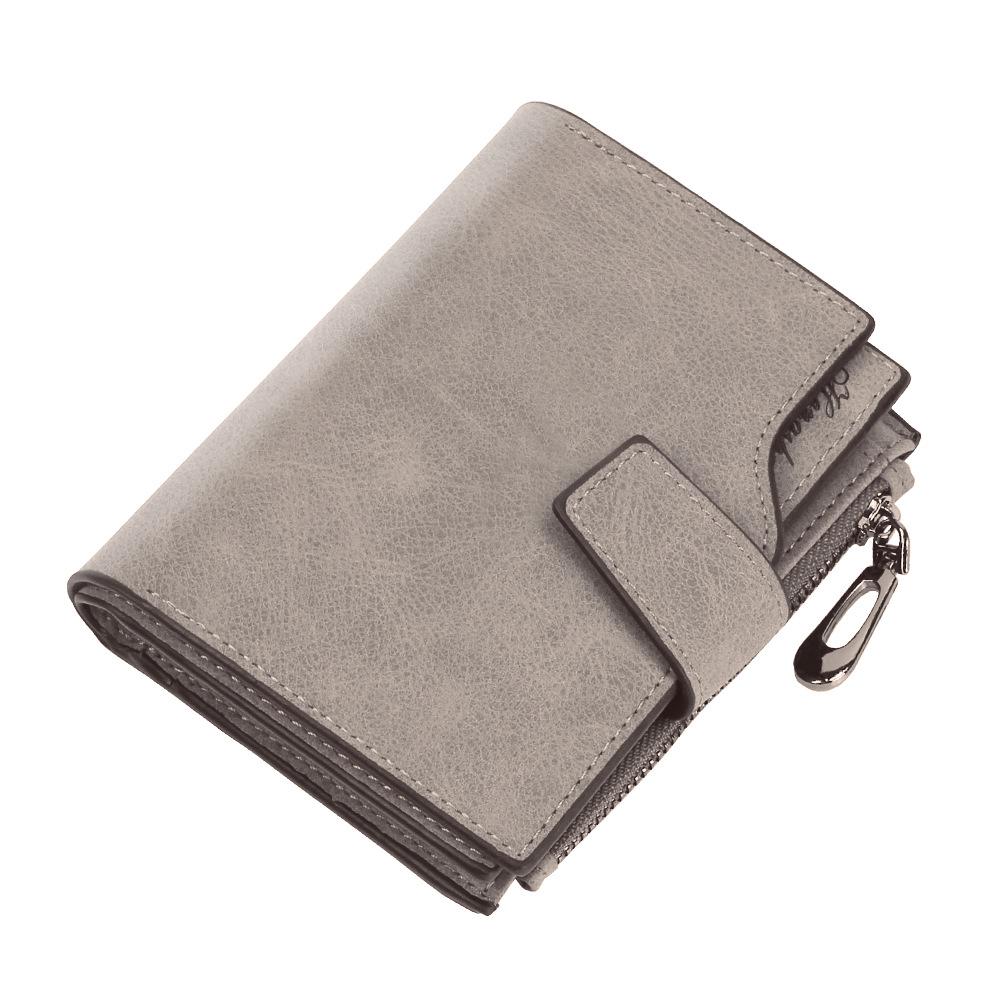 

Fashion Women Wallet PU Leather Elegant Lady Wallets Hasp Zipper Design Short Coin Purse ID Card Holder серый