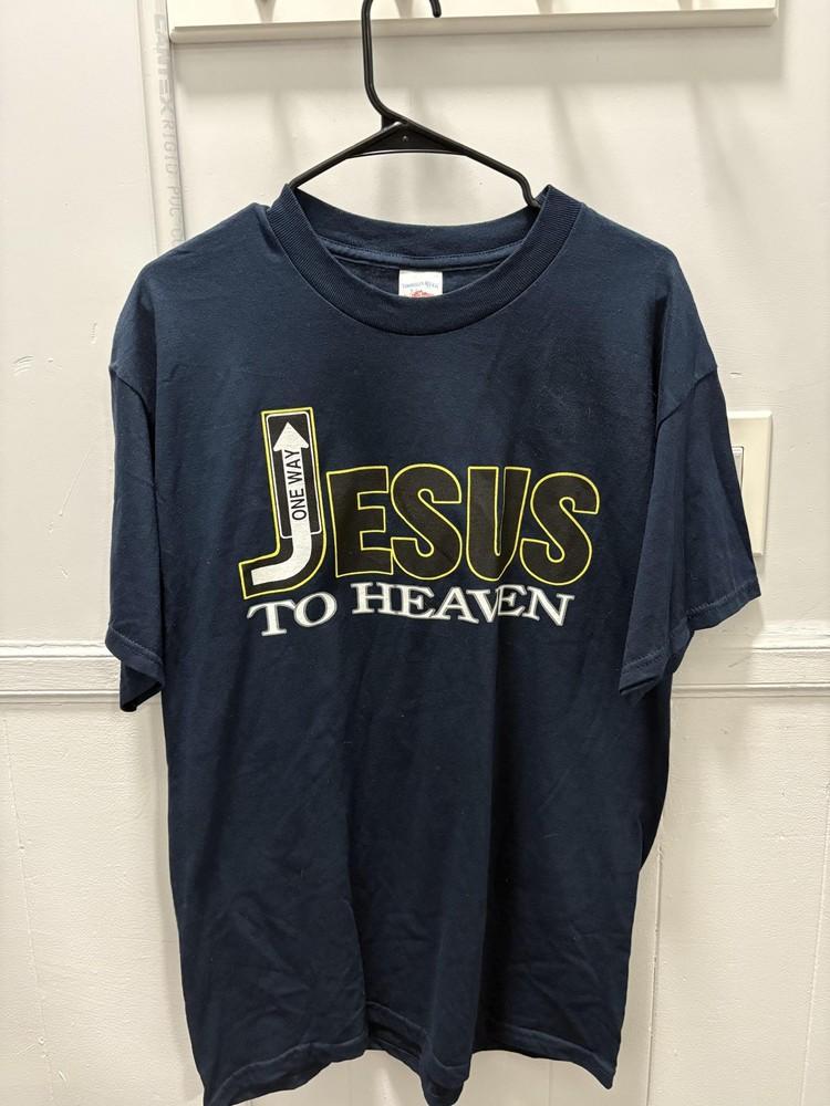 Jesus This Way To Heaven Shirt Mens Large Religious Christian Tee Unisex T-Shirt XXXL