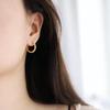 French Retro INS Style Commuting Earrings: Gold & Silver Titanium Steel with Small Round Beads