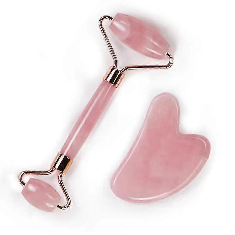 Jade Roller & Gua Sha, Face Roller, Facial Beauty Roller Skin Care Tools, BAIMEI Rose Quartz Massager for Face, Eyes, Neck, Body Muscle Relaxing and