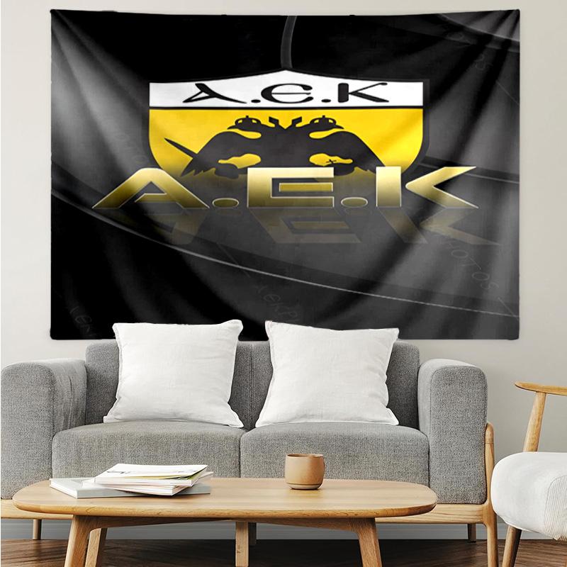 1PC Aek Football Crest Tapestry, Unique Design Tapestry, Suitable for Bedroom,Livingroom, Playroom,Heartwarming Holiday Gifts