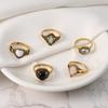 Rings, Vintage Fashion Opal Black Diamond Combination Set 5-Piece Ring Set
