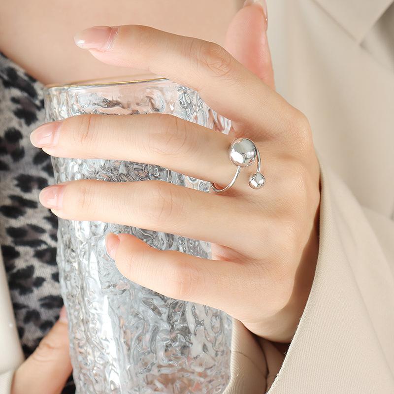 Rings For Women Stainless Steel Adjustable Non Tarnish 18K Gold Plated Punk Open Ring Designer Zircon Accessories Couples Gifts