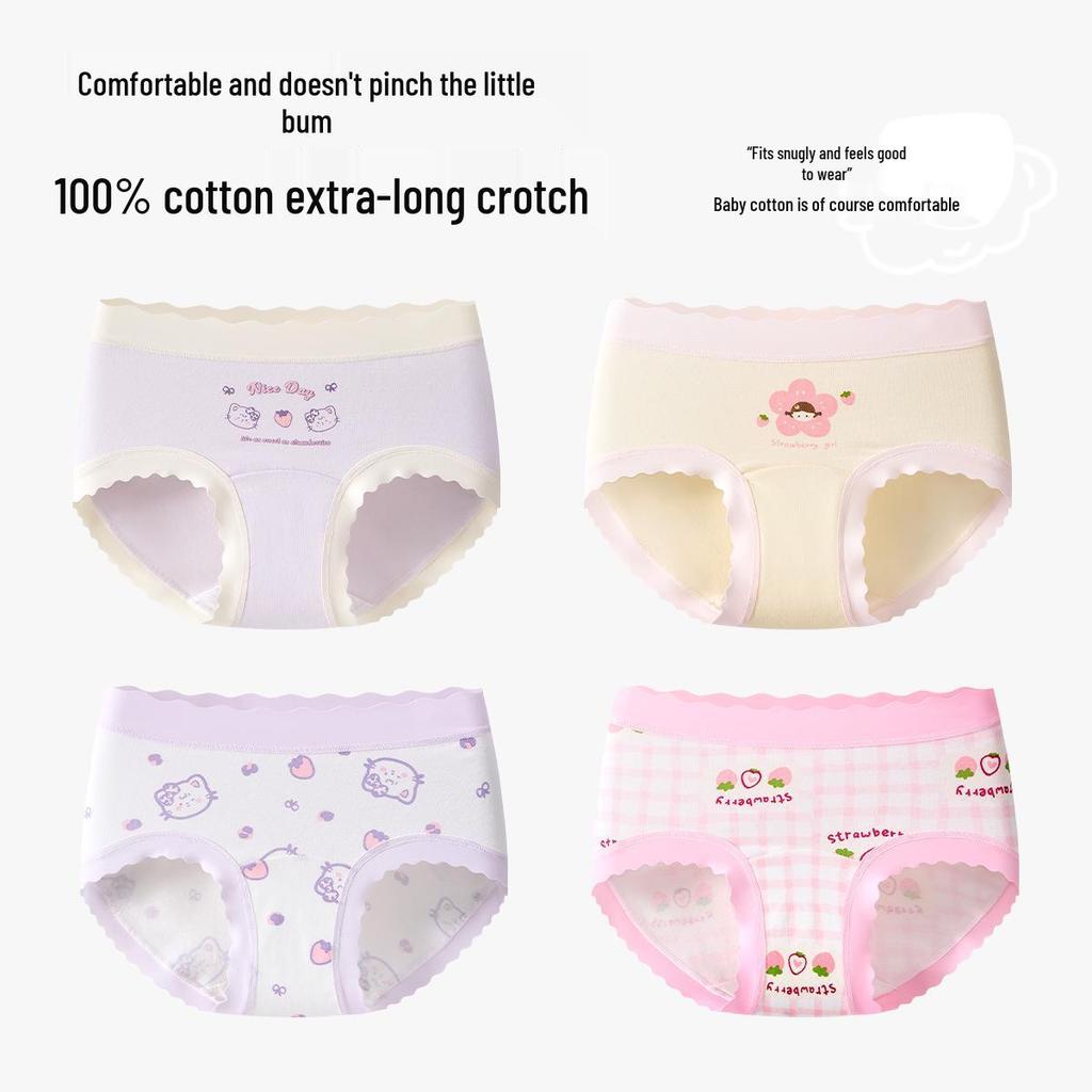 Slip a Triangolo Antibatterici in Puro Cotone per Bambine - Comfort Senza Pizzicotti per Neonati e Bambini Più Grandi (Autunno inverno)