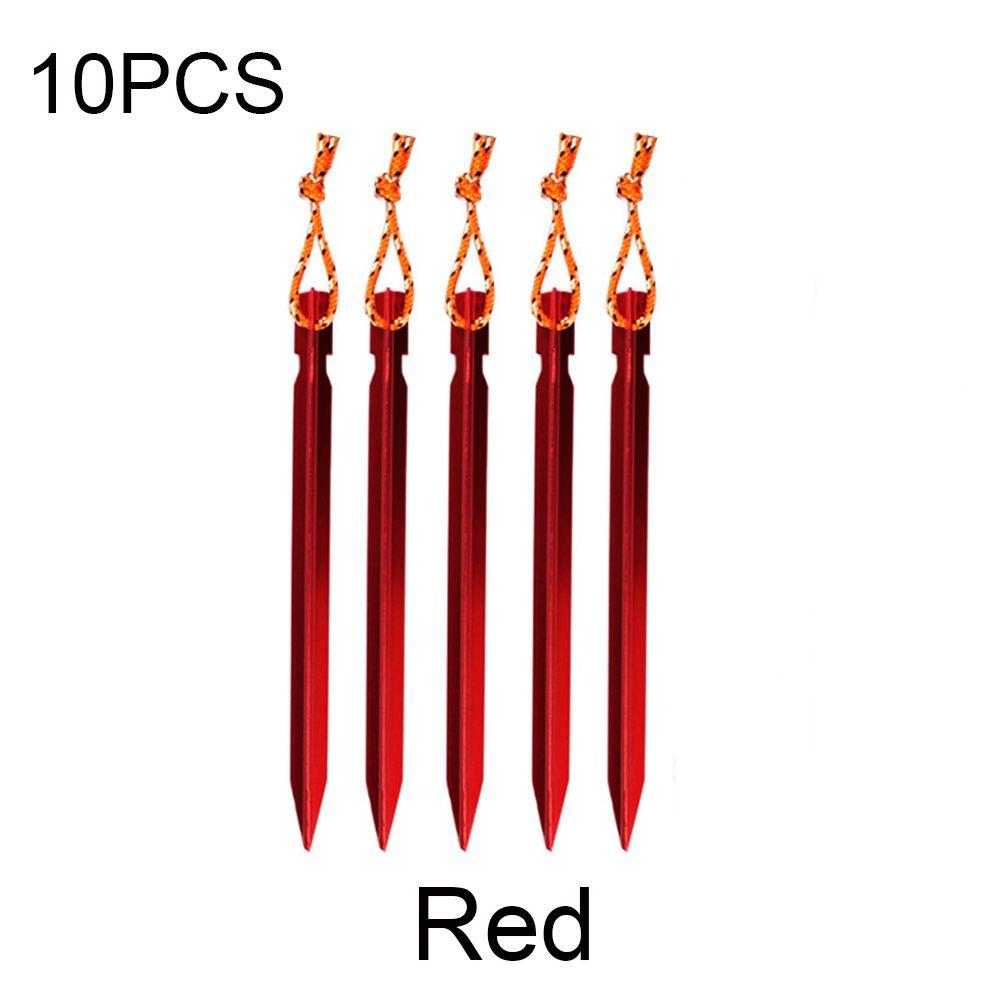 5/10pcs 18cm Camping Aluminium Alloy Red Tent Peg Stakes Camping Hiking Stake Nail Triangular 5pcs