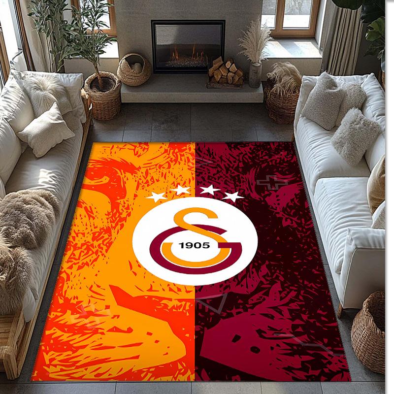 Galatasaray Fußball Aufdruck Flanell Teppich rutschfest weich Polyester Boden Teppich Indoor Dekor Matte für Schlafzimmer Wohnzimmer Sofa
