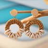 Accessories rattan shells holiday style unique beautiful earrings niche ethnic style earrings earrings