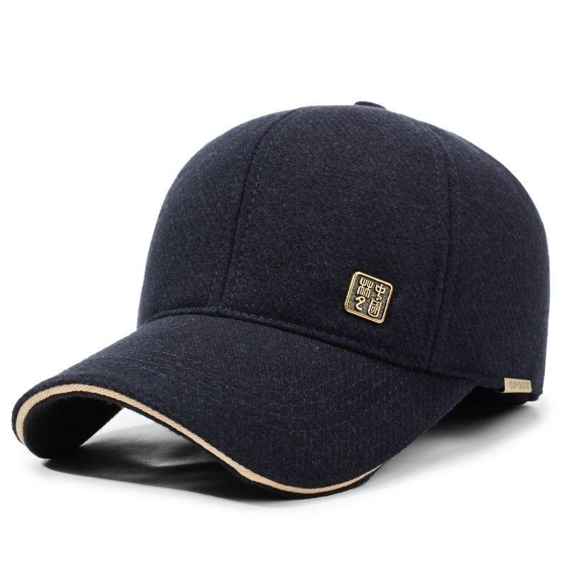 Winter Fleece Baseball Cap For Men With Windproof Design And Logo Embroidery