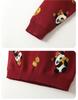Kaka Panda Boys' New Year Sweater & Fleece-Lined Overalls Set - Trendy Children's Winter Outfit