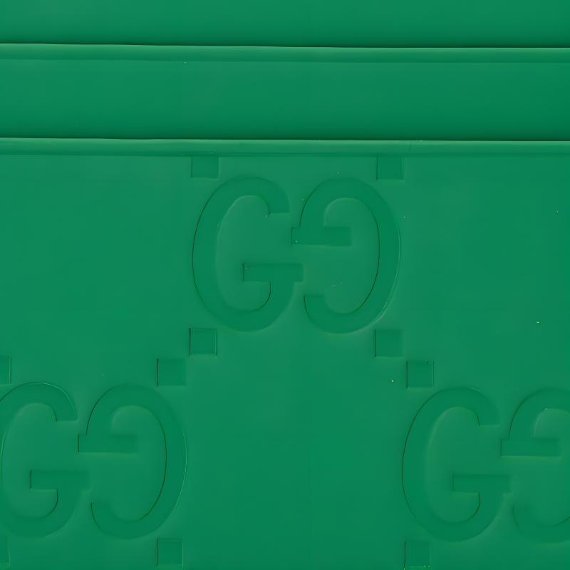 Gucci Allover Double G Logo Leather Card Holder Men's Green