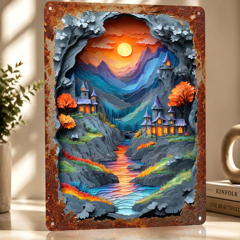 Papercraft Fantasy D Printed Texture Poster Personalized Wall Art Retro Metal Tin Signs for Decor Living Room Home Decorations