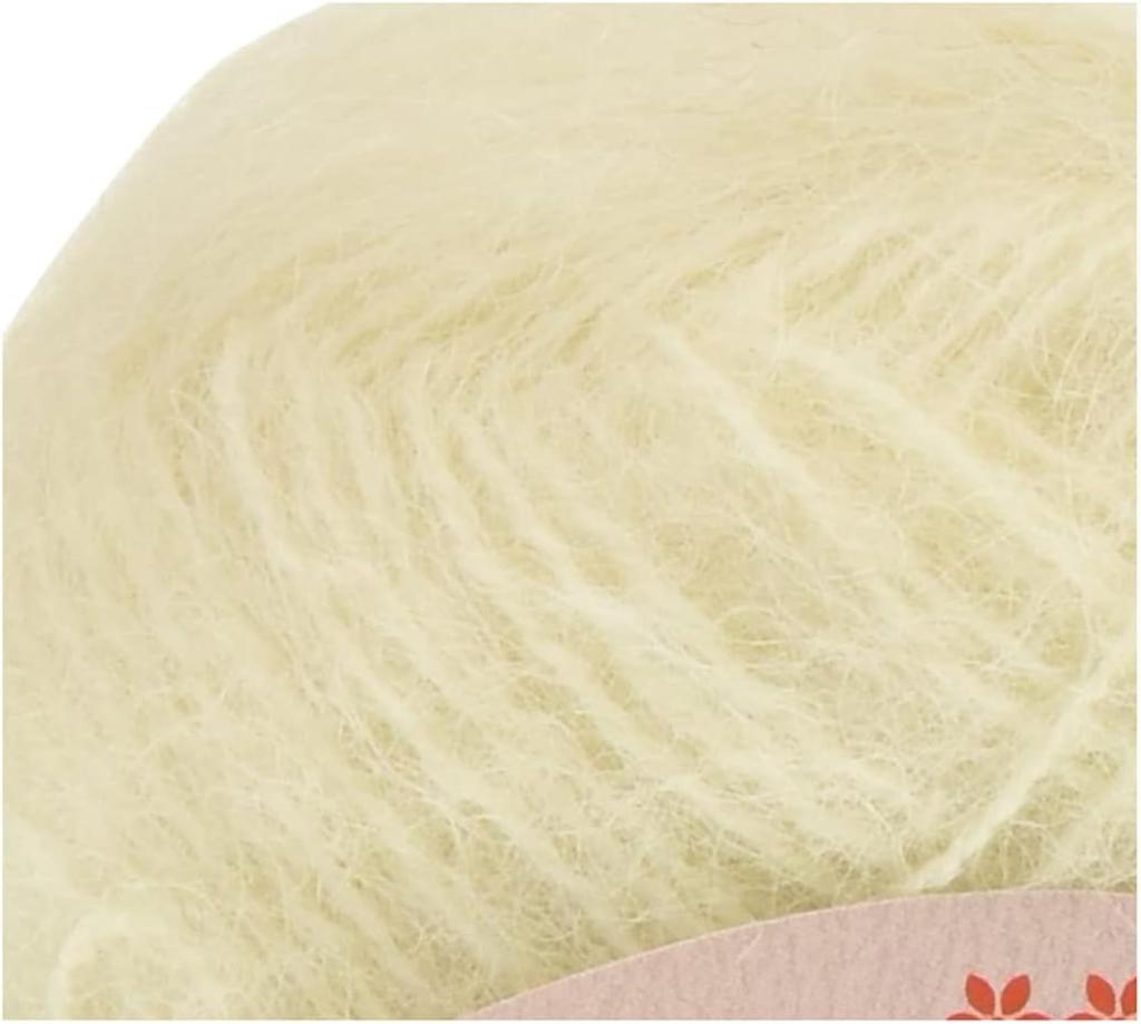 Hamanaka Sononomo Hairy Worsted 121 25g Set of 5 2324 Set Yarn, Weight, Col. White, (approx. 125m), balls,