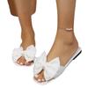 Female Summer Wear New Bow Slippers Fashion Home Flat Bottom Non-slip Fairy Wind Word Soft Bottom Sandals