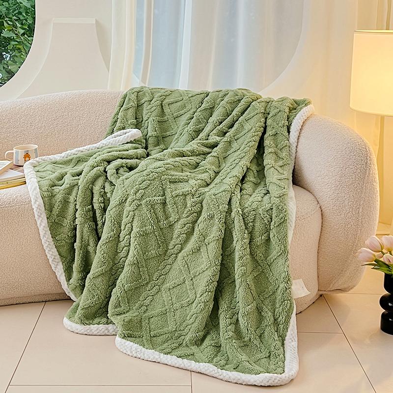 

Однотонный Полосатый Теплый Плед Синий Толстый Плед для Дома Отеля Путешествий Взрослых Детей Приятные к Коже Спальные Одеяла 100cmx150cm 1pc