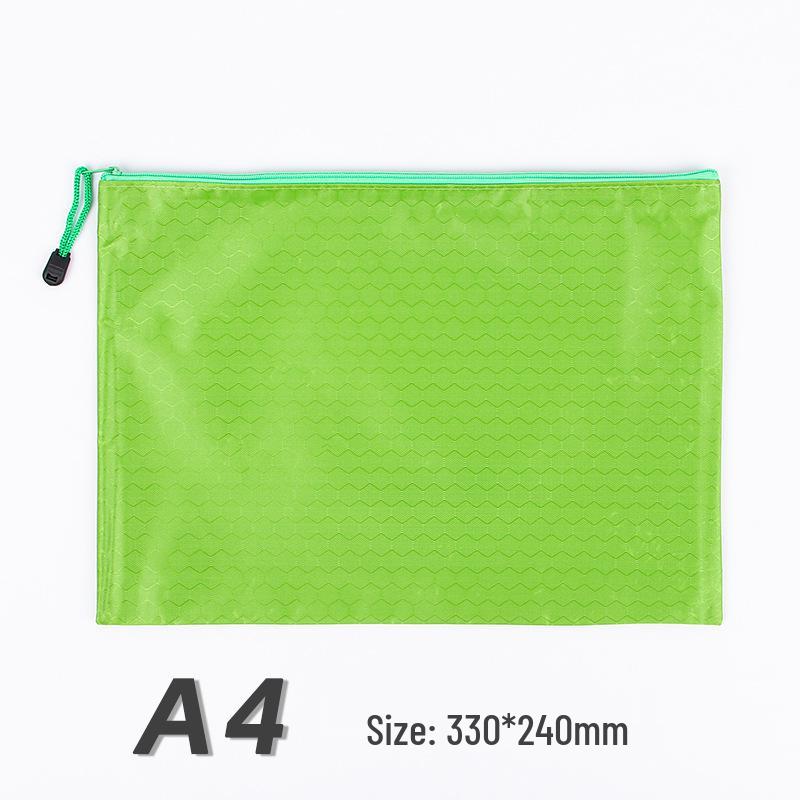 Creative Oxford Cloth A4 Document Bag - Waterproof, Colored Zipper, Handheld for Students or Office Use