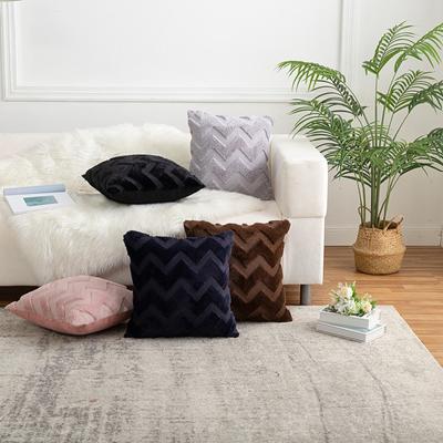 Federa Cuscino Peluche Colore Solido Modello Ondulato Stile Nordico Salotto Divano Cuscino Geometrico Cuscino per Capelli Ricamato Copricuscino