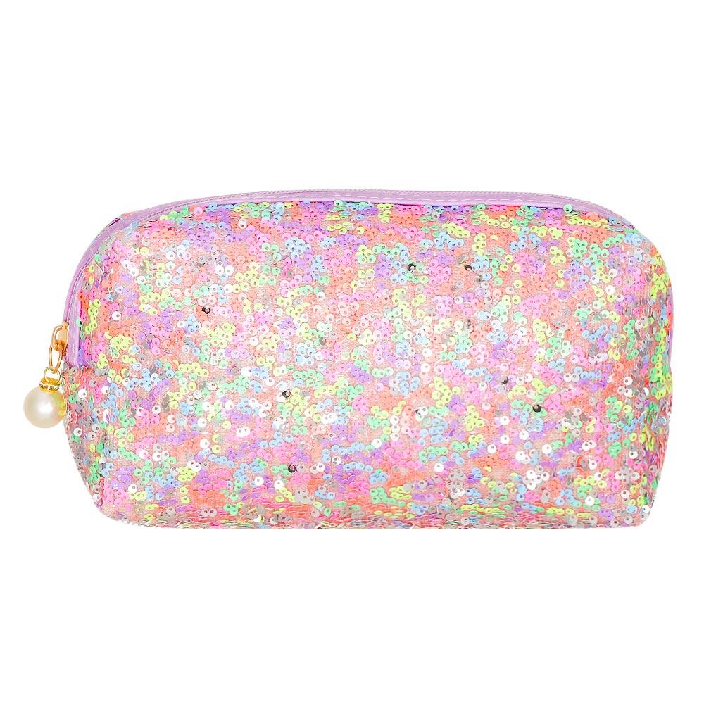 Fashion Lazy Makeup Zipper Pouch Handbags Glitter High-capacity Makeup Bag Mermaid Sequin Pen Bag Cosmetic Storage Bag
