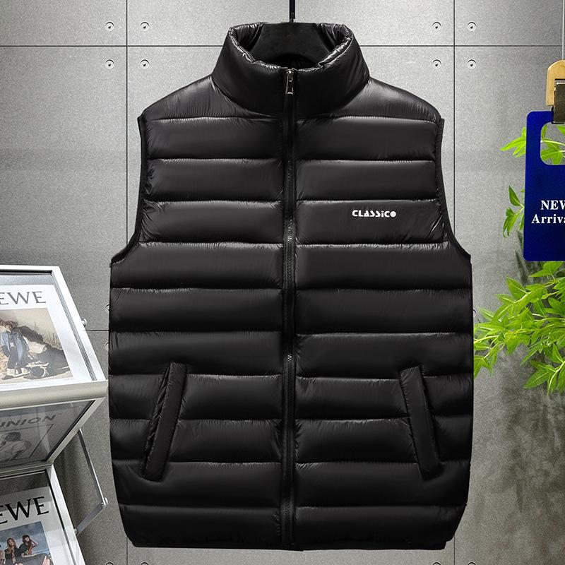 

Чоловіча жилетка великого розміру з коміром-стійкою, утеплена бавовною, для осені та зими XL