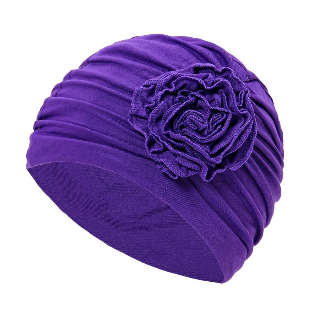 Double Layer Headscarf Hat 3D Flowers Headband Hat Simple Chemo Headwear Hat For Women
