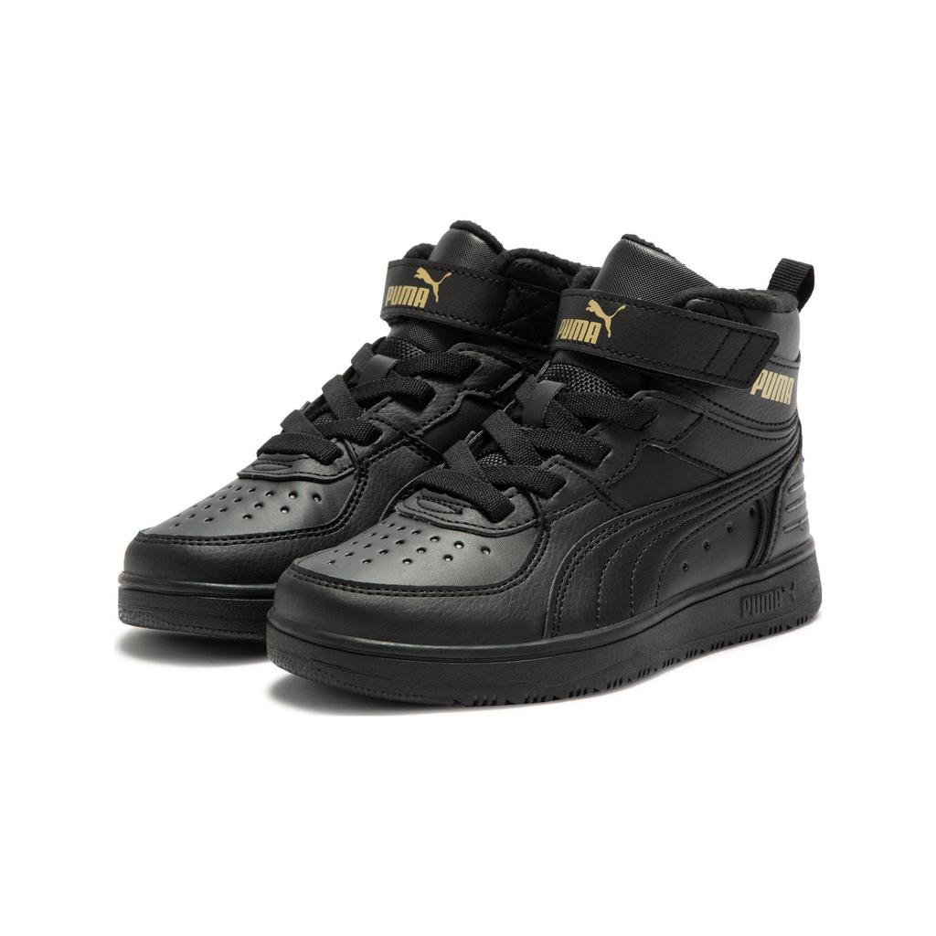 Puma REBOUND Rugged Comfortable Mid Top Kids' Skateboarding Shoes Black Kids' 388244-01