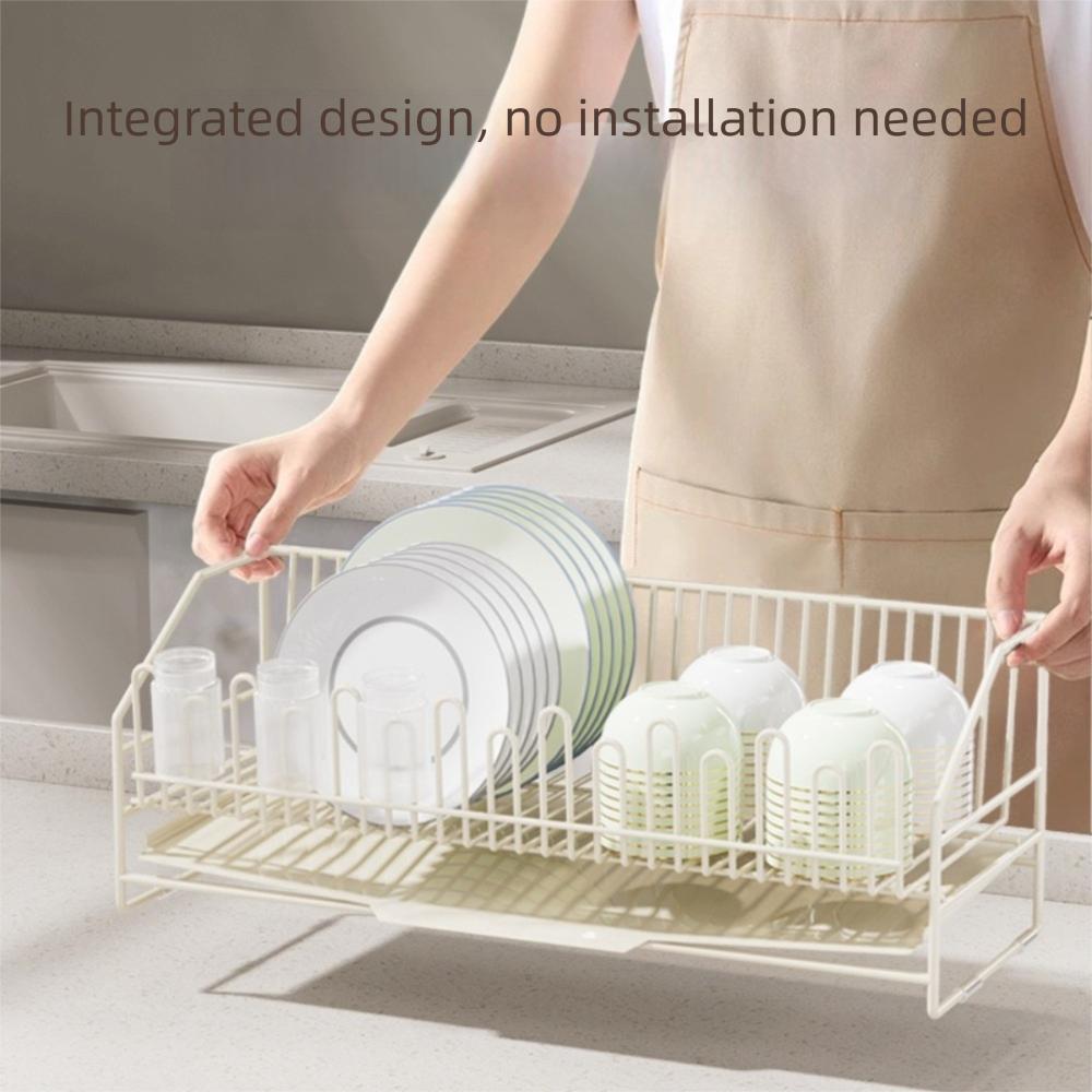Portable Cutlery Storage Basket Convenient Drain Dish Rack Holder  Kitchen Supplies