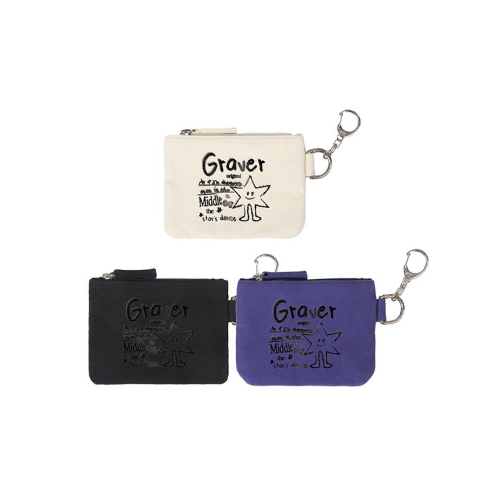 GRAVER [UNISEX] Drawing Keyring Card Wallet Keyring